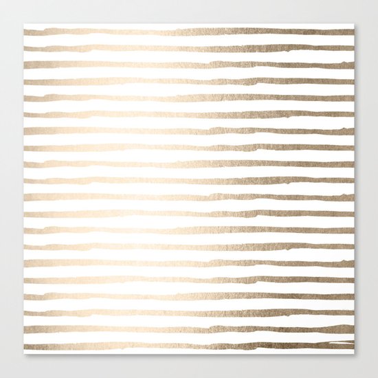 White Gold Sands Thin Stripes Canvas Print
