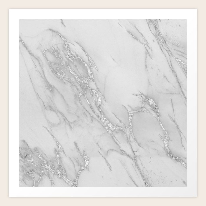 Marble Love Silver Metallic Art Print By Naturemagick Society6