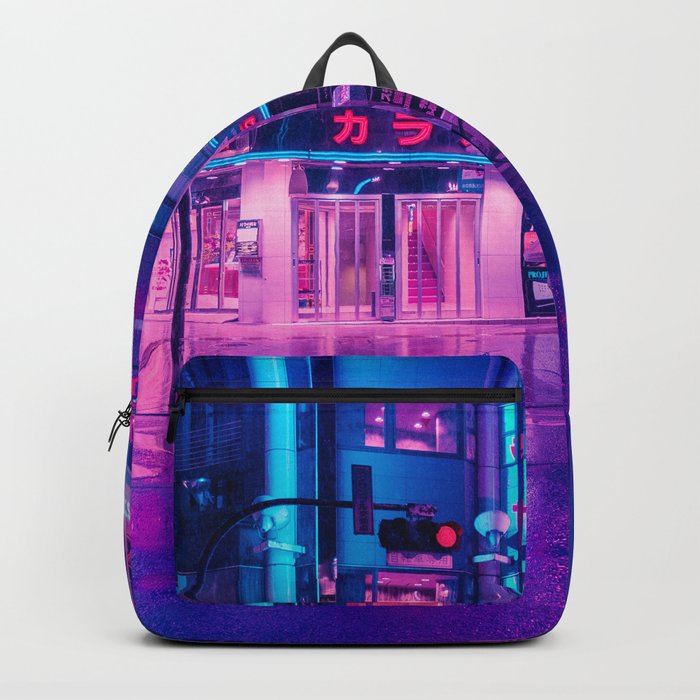 Neon Rain in Tokyo Backpack