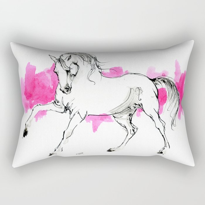 Arabian horse ink drawing Rectangular Pillow