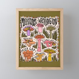 Mushrooms of Washington Framed Mini Art Print
