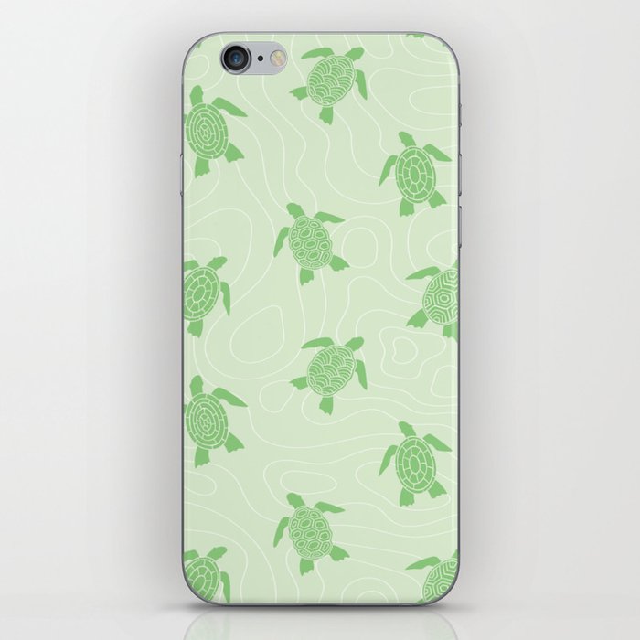 Green Sea Turtle wave pattern. Marine animal Digital Illustration Background iPhone Skin