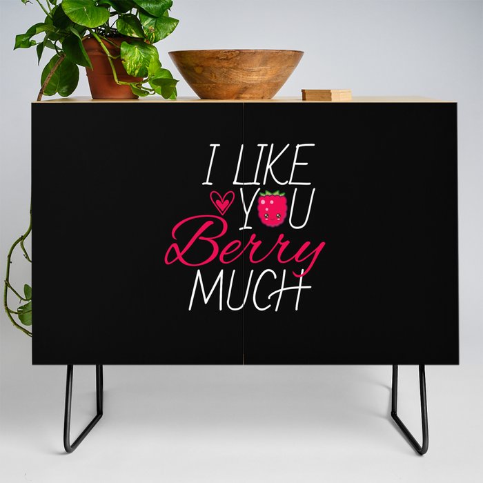 I Like You Berry Much Fruit Raspberry Credenza