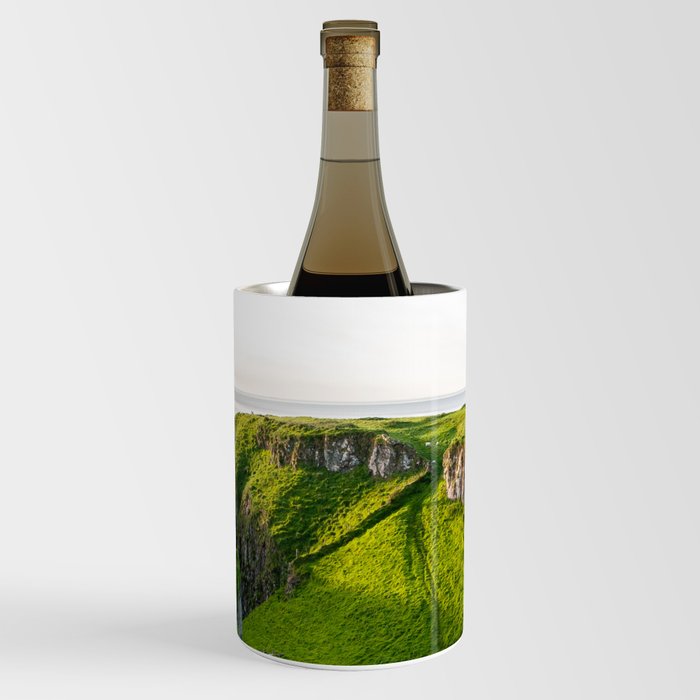 Great Britain Photography - Beautiful Green Landscape By The Sea Wine Chiller