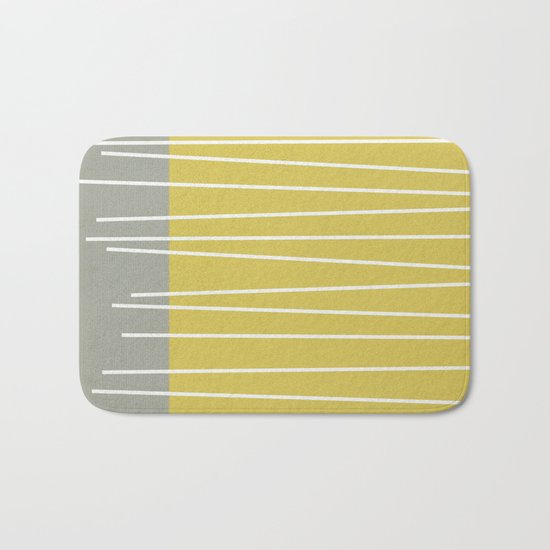 MId century modern textured stripes Bath Mat