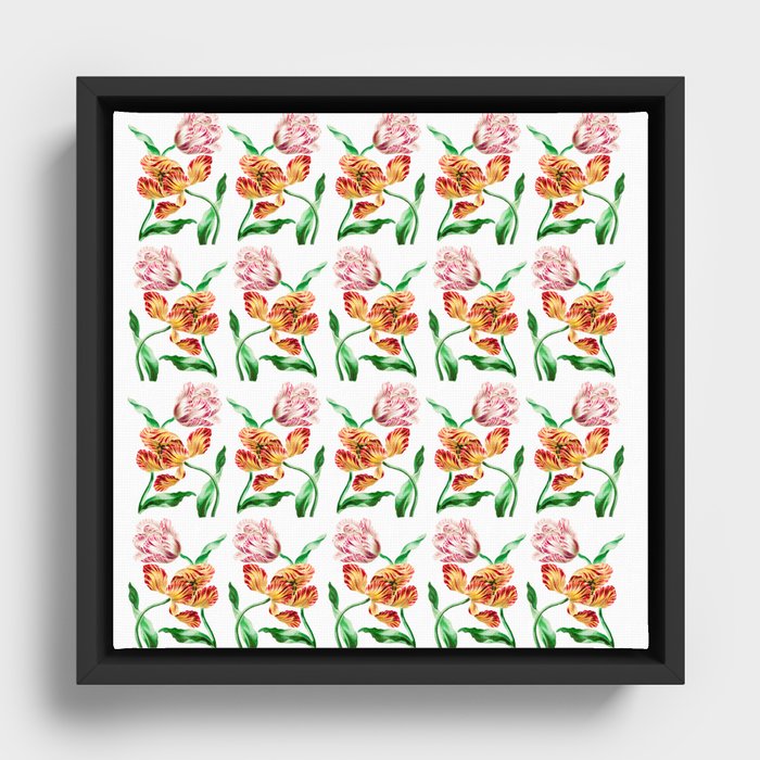 Various Tulips Framed Canvas