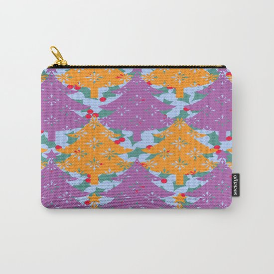 Christmas Holly Tree Carry-All Pouch