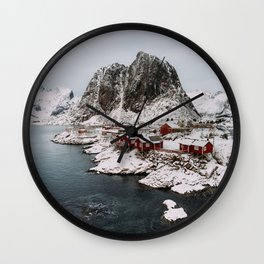 Winter in Hamnøy, Norway Wall Clock