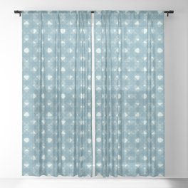 Weave pattern blue Sheer Curtain