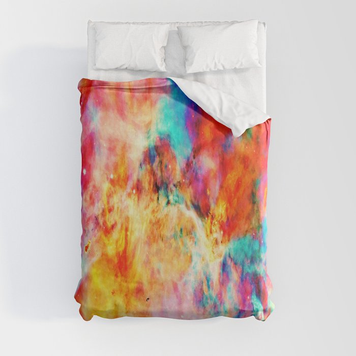 Colorful Abstract Nebula Duvet Cover