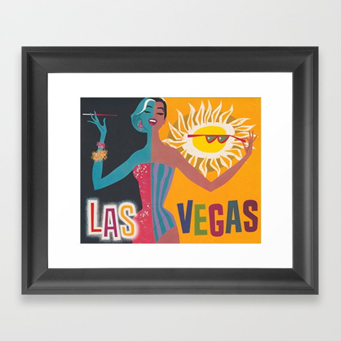 Las Vegas Smoking Girl With Swimsuit Swimwear Framed Art Print