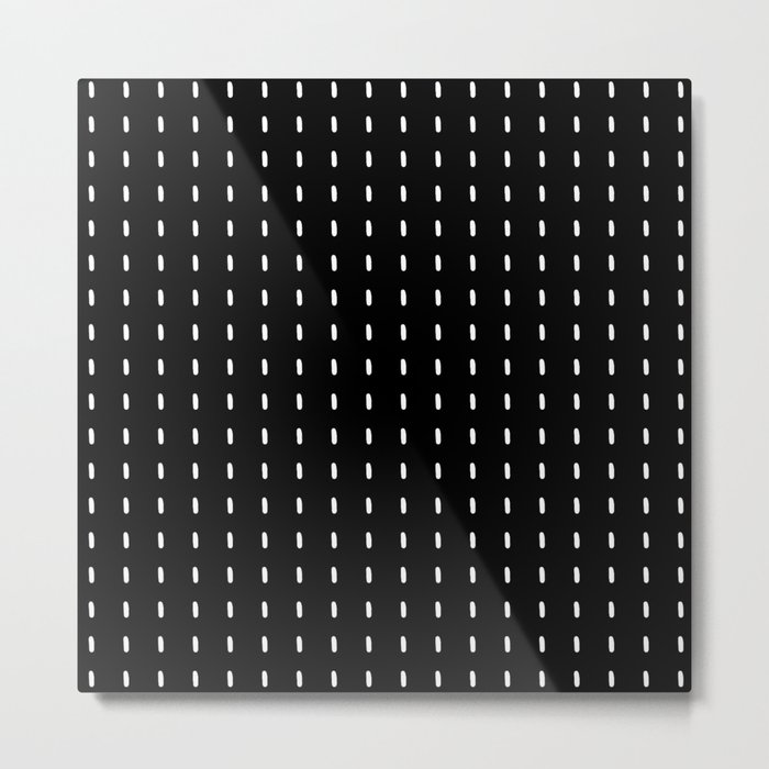 Black pattern with white stripes Metal Print