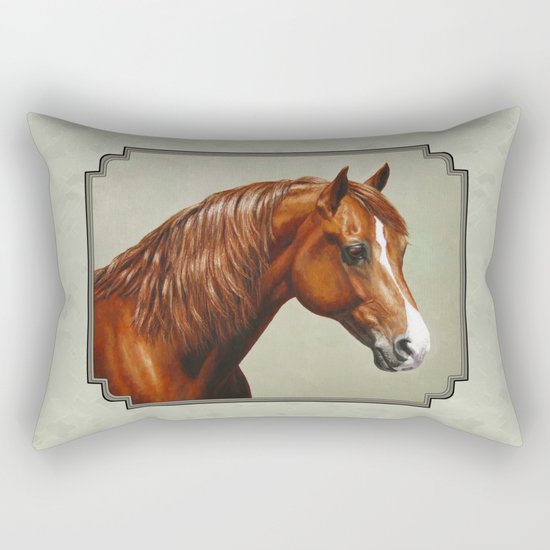 Chestnut Morgan Horse Rectangular Pillow