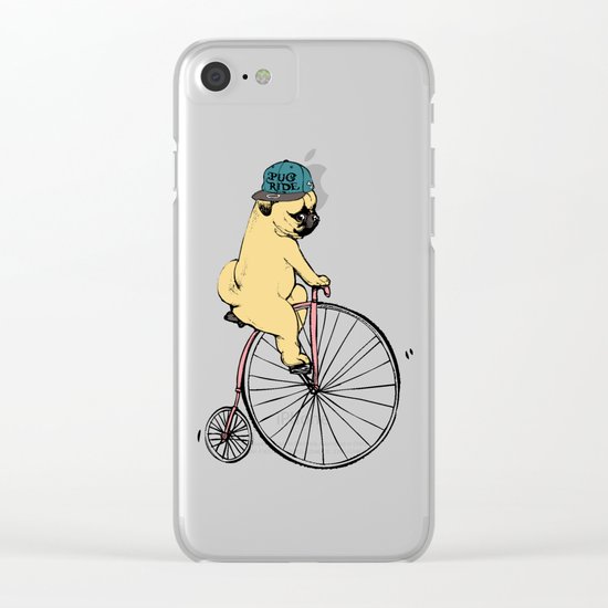 Pug Ride Clear iPhone Case
