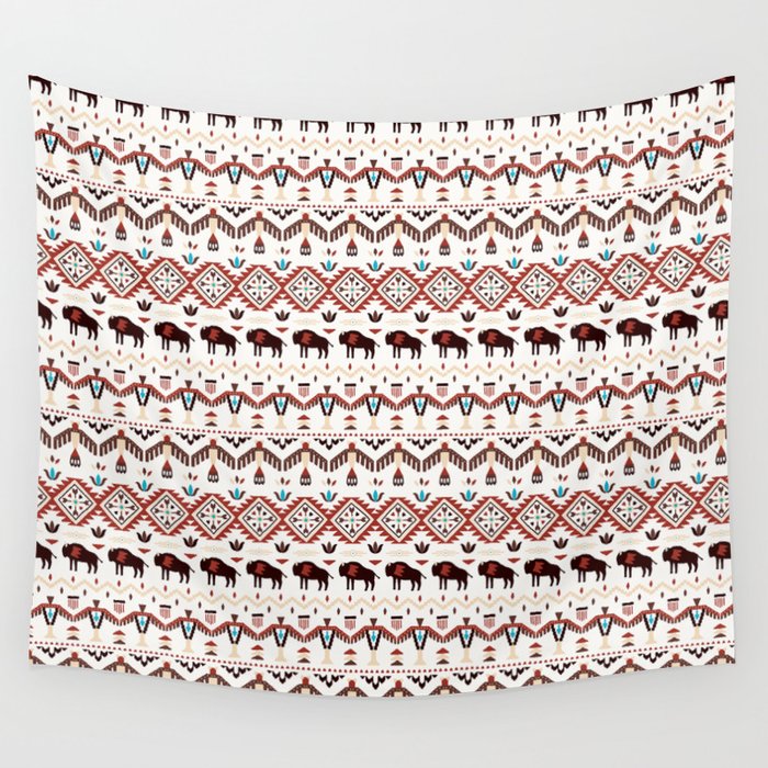 American Native Pattern with Buffalo Wall Tapestry