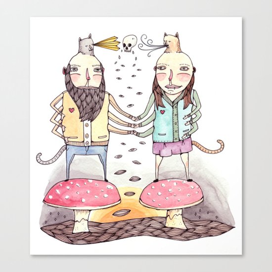 Monsters in Love Canvas Print