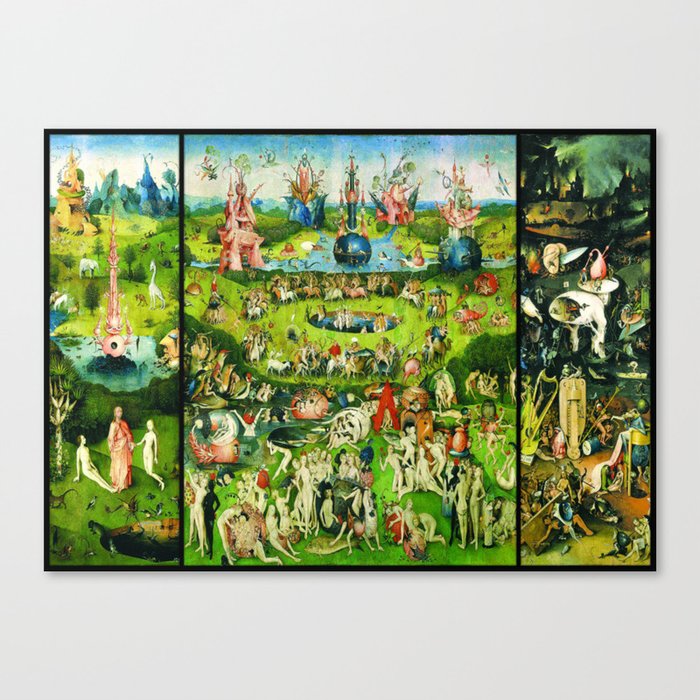 Hieronymus Bosch Canvas Print, Garden Of Earthly Delights Triptych Print