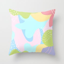 Pastel Colour Abstract Pattern Throw Pillow