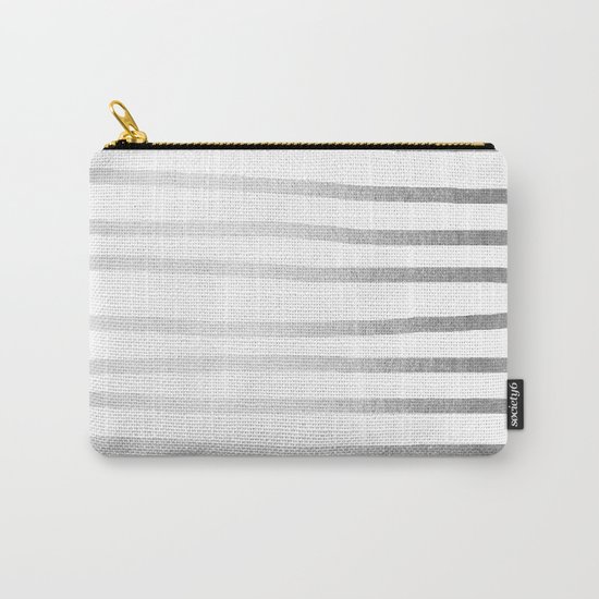 Simply Drawn Stripes Moonlight Silver Carry-All Pouch