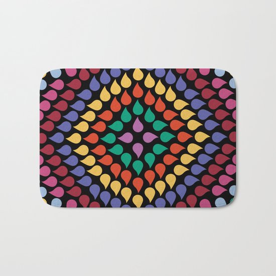 Seamless Colorful Raindrops Bath Mat