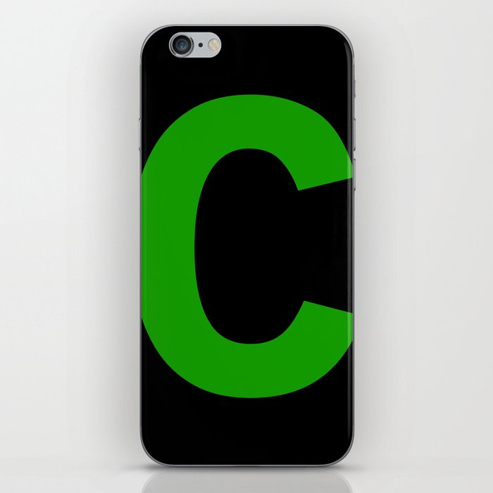 Letter C (Green & Black) iPhone Skin