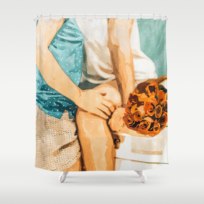 Romance #painting #love Shower Curtain