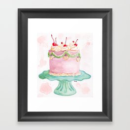 Elkie Art x Lani Bakes Cherry Chip Cake Framed Art Print