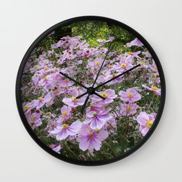 Pink Anemones  Wall Clock