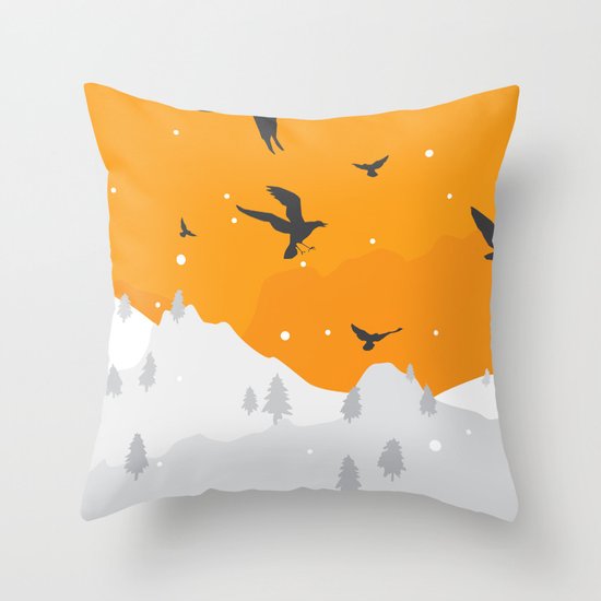 Winter Hills Throw Pillow