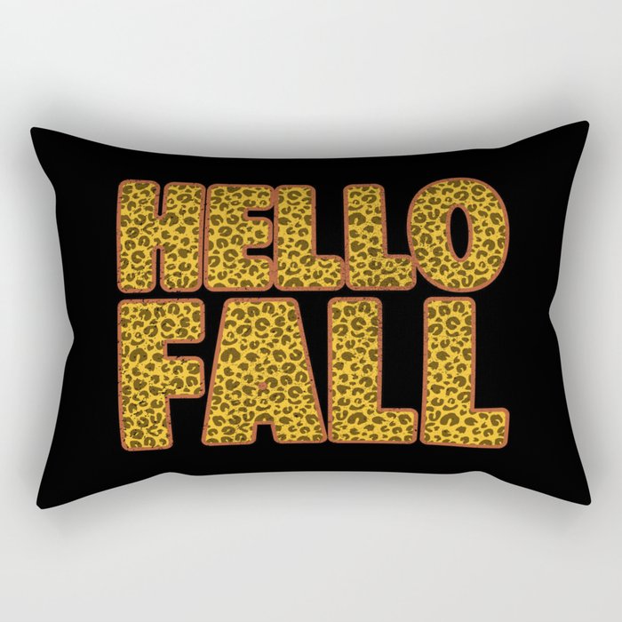 Hello Fall autumn fall season leopard Rectangular Pillow