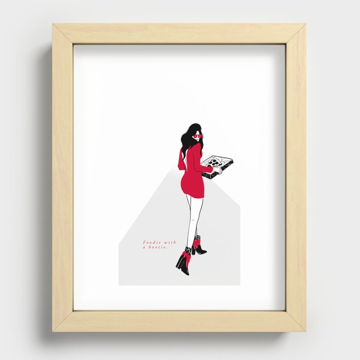 foodie with a bootie. Recessed Framed Print