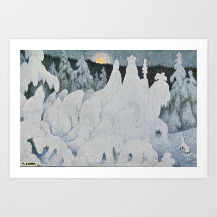 Vintereventyr Theodor Kittelsen Art Print