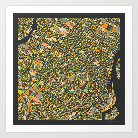 MONTREAL MAP Art Print