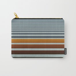 Masculine Grey Blue Wood Grain Gradient Stripes Carry-All Pouch