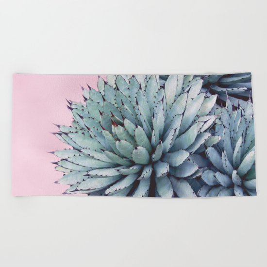 Pink Crush Succulent I Beach Towel