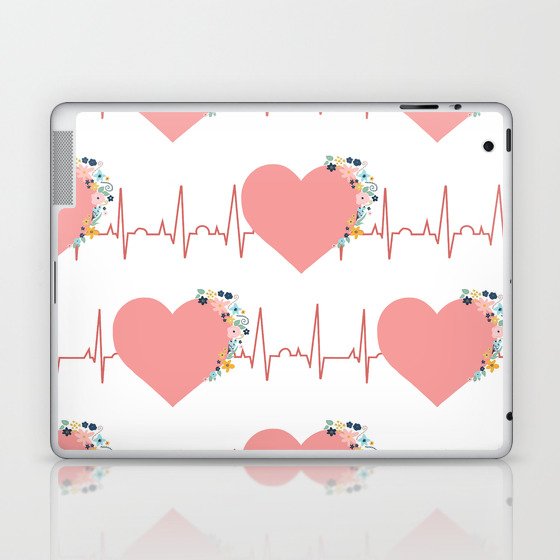Flower ECG Hearts Laptop & iPad Skin