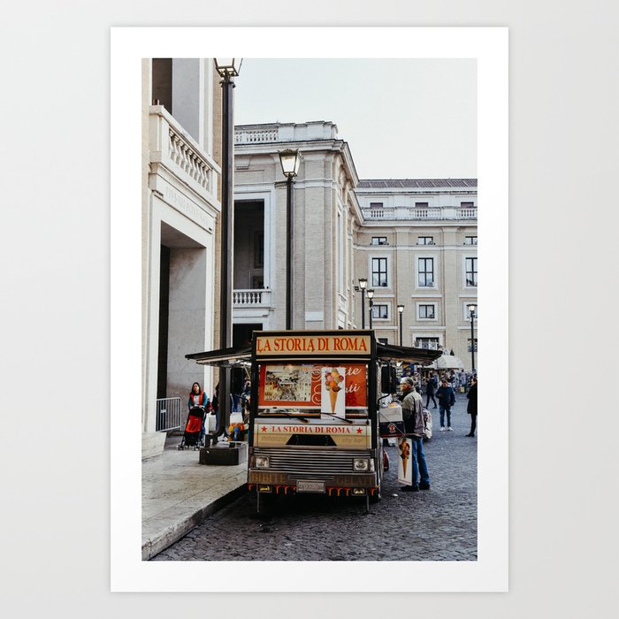 Ice cream car in the Vatican City, Italy | On vacation in Rome | Travel and food photography Art Print