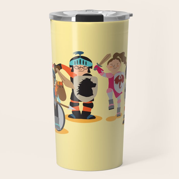 Knight Kids Yellow Background Travel Mug By Readymake Society6