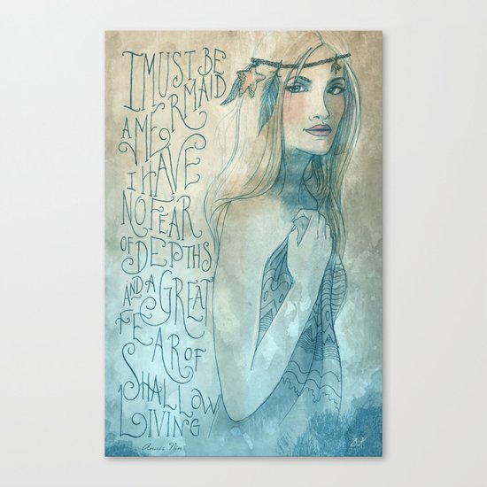 I must be a mermaid Canvas Print