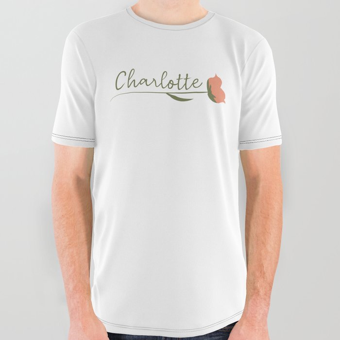 Charlotte name on a rose All Over Graphic Tee