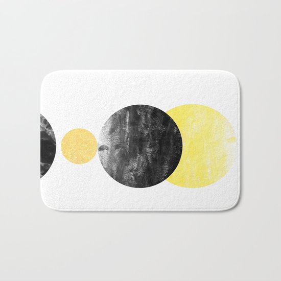 Geller - modern minimal abstract painting white and black gold foil glitter sparkle hipster trendy Bath Mat