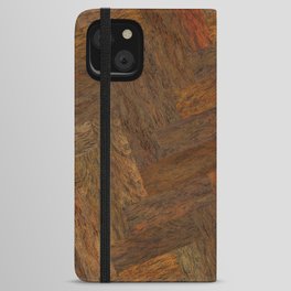 Hand Drawn Wooden Pattern iPhone Wallet Case