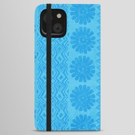 Vintage Hawaiian print in baby blue iPhone Wallet Case