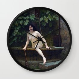 TRUTH COMING OUT OF HER WELL TO SHAME MANKIND - JEAN-LEON GEROME Wall Clock