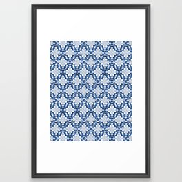 Indigo Blue Moroccan Tile Glam #3 #pattern #decor #art #society6 Framed Art Print