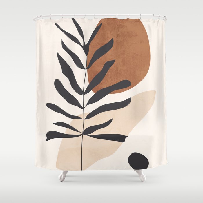 Abstract Art /Minimal Plant 12 Shower Curtain