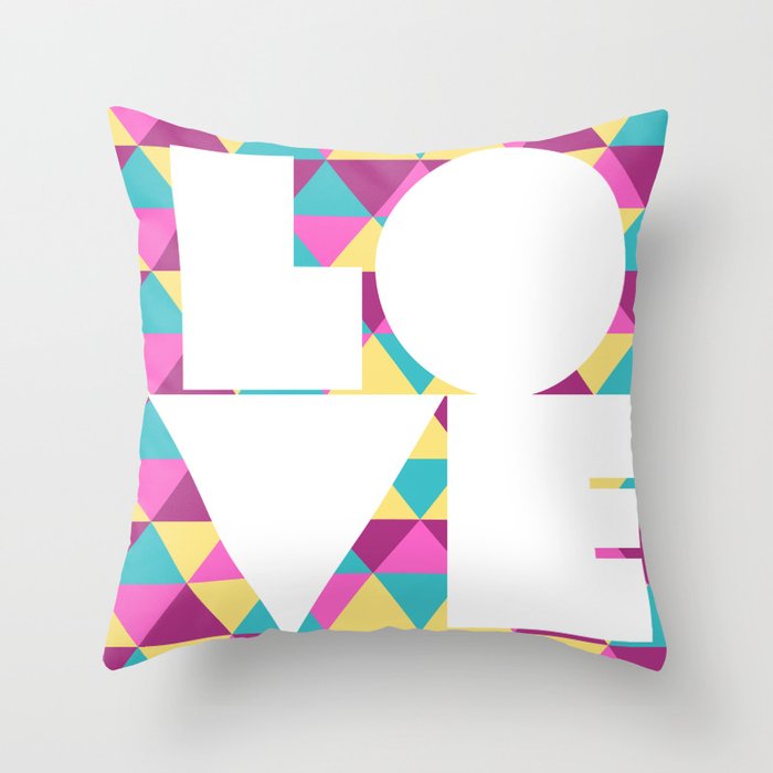 colorful triangle love Throw Pillow