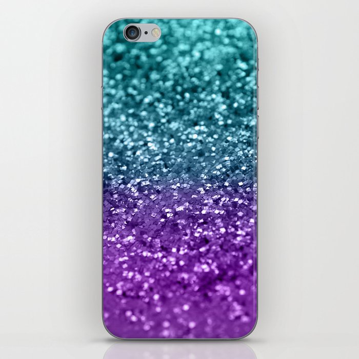 Purple Teal MERMAID Girls Glitter #1 #shiny #decor #art #society6 iPhone Skin