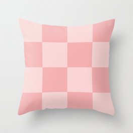 Pastel Pink Large Checkers Throw Pillow