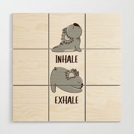 Koala Yoga Cute Koalas Sport Inhale Exhale Wood Wall Art